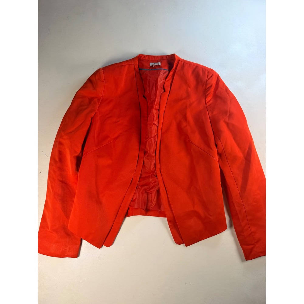 Worthington Blazer Women Medium Orange Excellent Collarless Open Front Coat